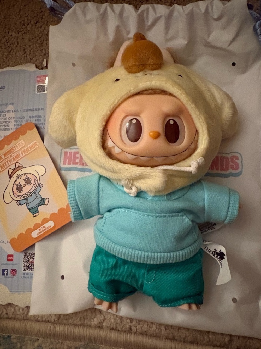 Pop Mart Labubu x Sanrio Pompompurin 💛 – Authentic (QR Code, No Box)